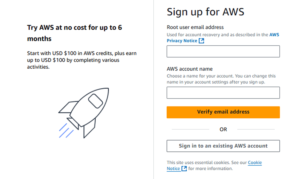 Login to your AWS account